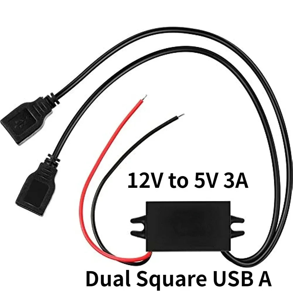 12V24V to 5V 3A Car Power Converter Mini Micro USB Output Adapter Step Down Voltage Power Supply DC-DC with Reverse Protection Oasis Select
