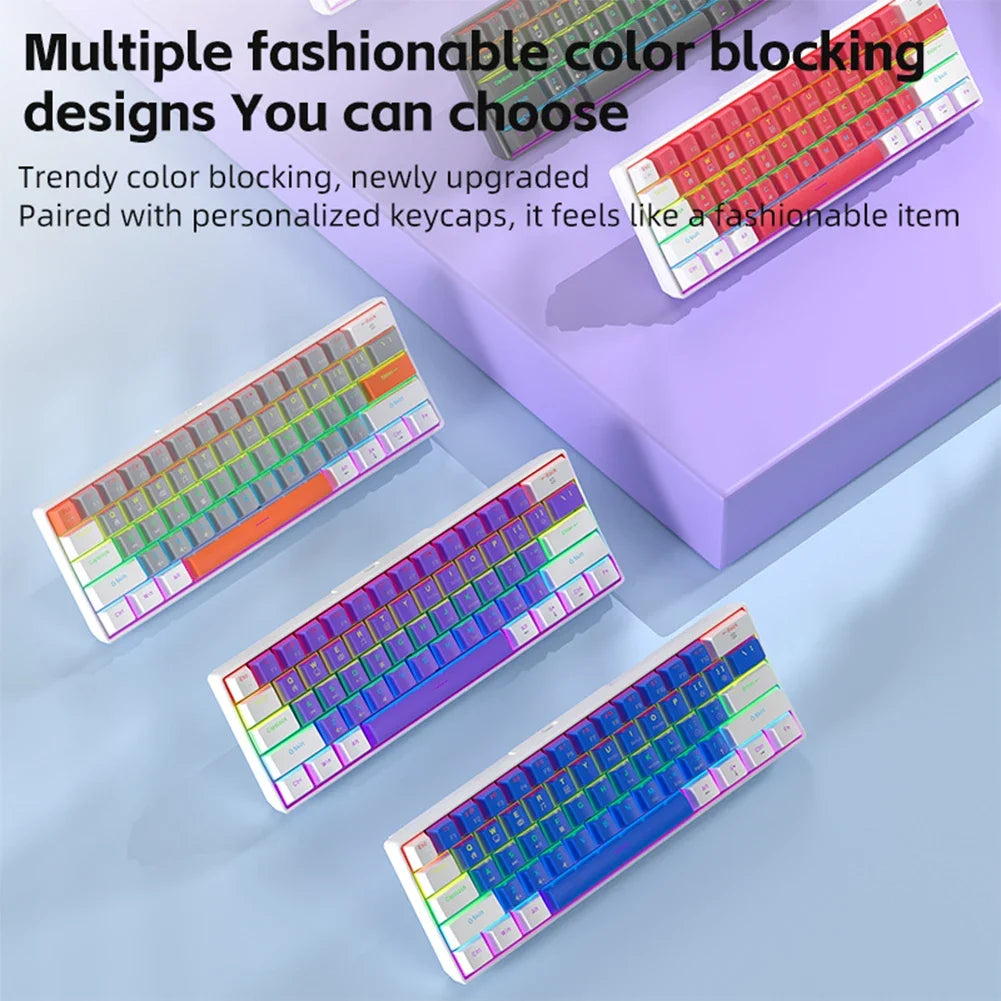 60% RGB Mechanical Gaming Keyboard – 61 Keys & 10 Light Modes