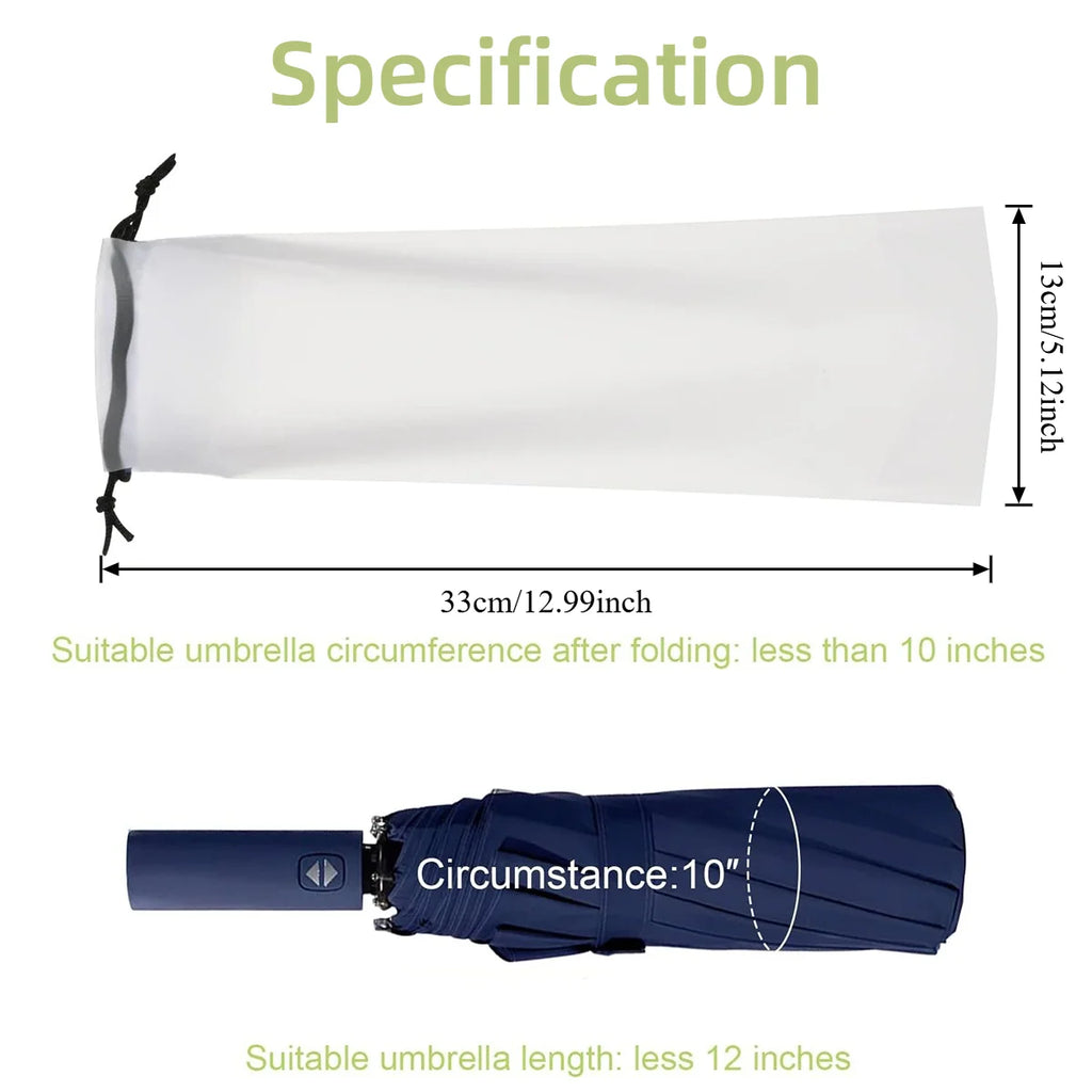Wet Umbrella Bag Waterproof Translucent Folding Storage Travel Drawstring Sleeve Car Office School Rain Clear Case Portable Mini Oasis Select