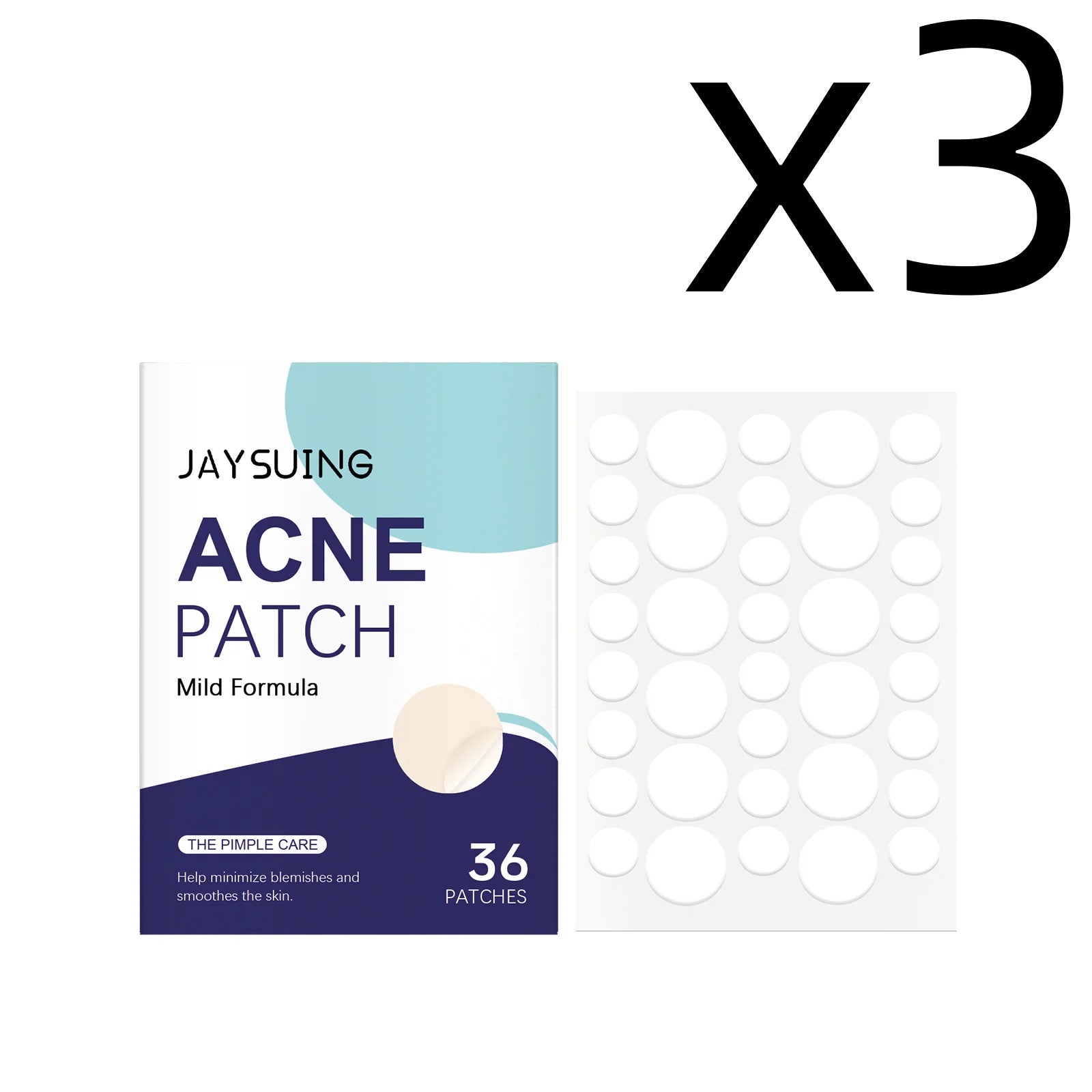 Jaysuing Salicylic Acid Pimple Patches 36pc – Acne Treatment Acne Pimple Patches Oasis Select 36pcs Boxed X 3PCS