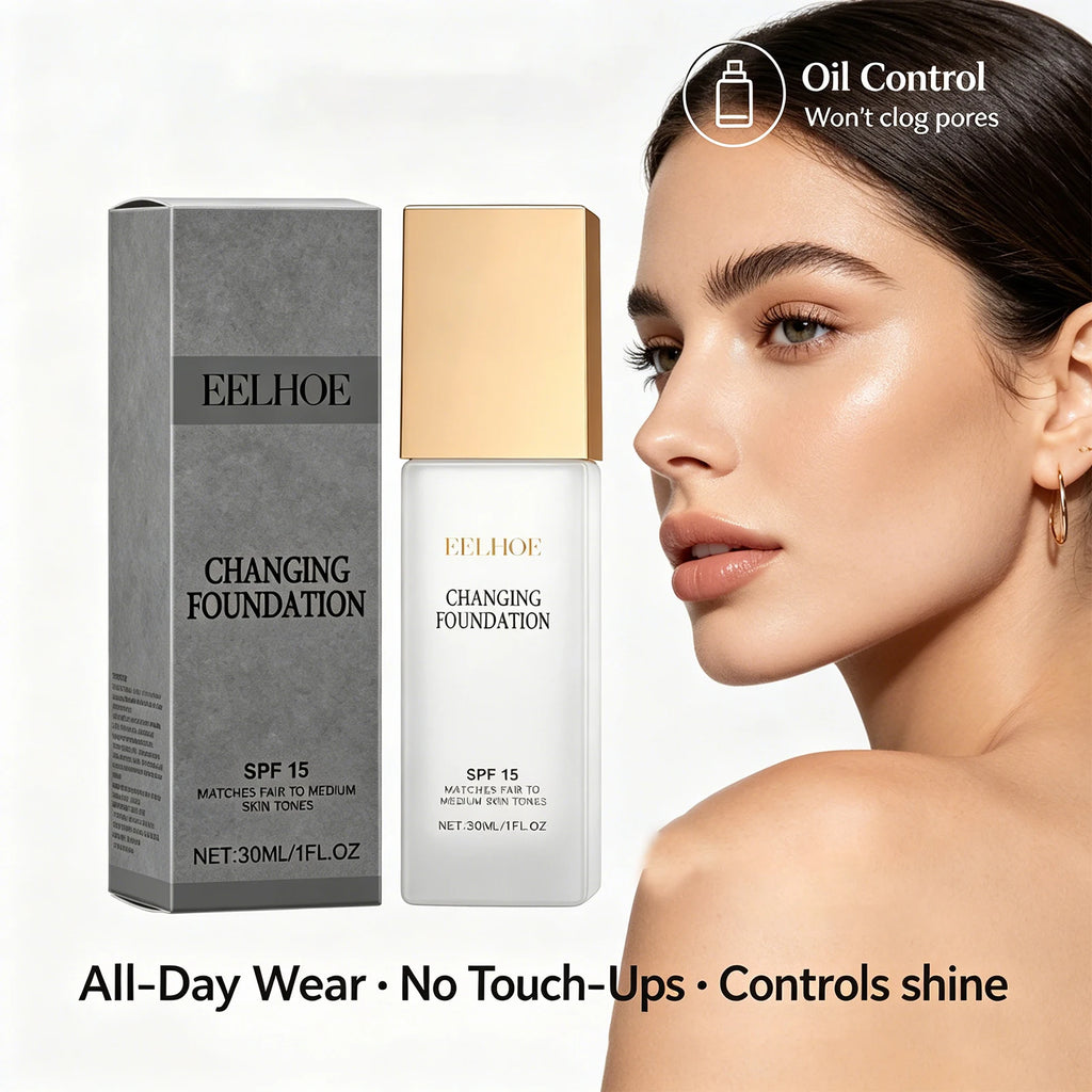 Changing Foundation SPF 15 Sunscreen Full Coverage Waterproof Brightening Oil Control Concealer Mature Skin Foundation 30ml Oasis Select