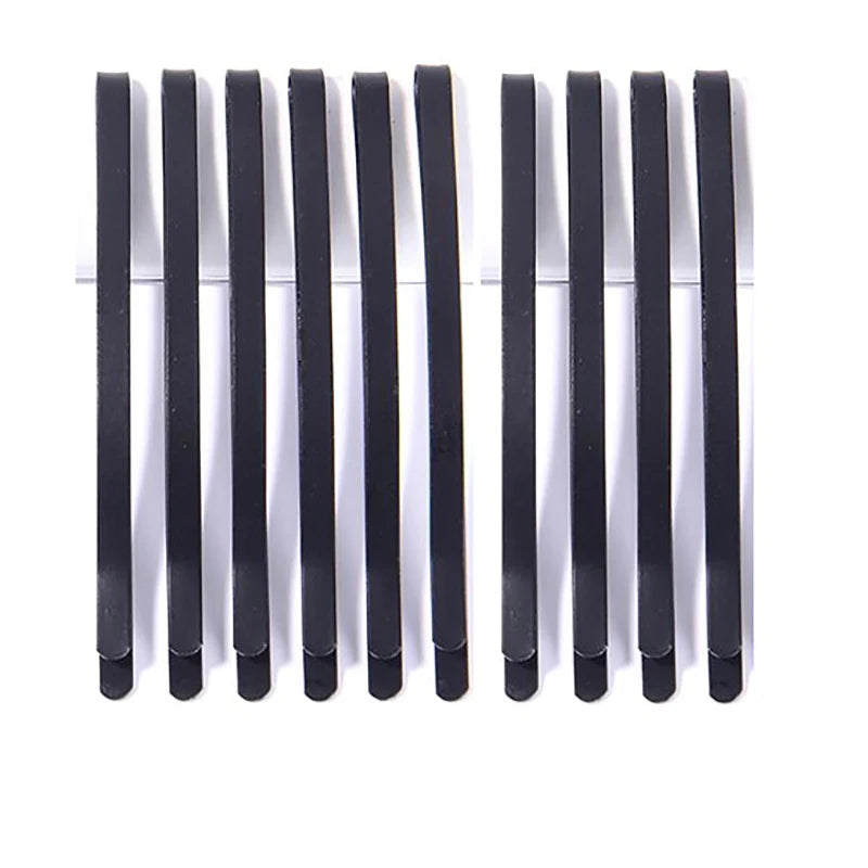 Black Bobby Pins Set – 10pcs Metal Hair Clips for Women & Girls