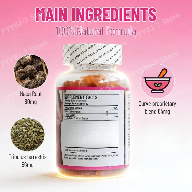 Vegan Maca Gummies – Plant Extract Energy Support, 60 Count Herbal Supplement Gummies Oasis Select