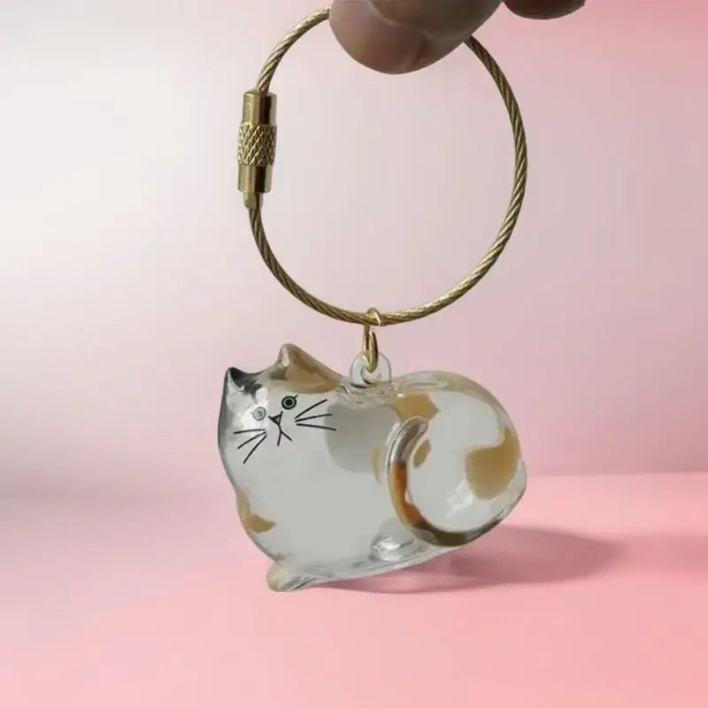 Cat Keychain Pendant Backpack Cat Hair Storage Box Hanging Cat Bag Hanging Pet Hair Grooming Souvenirs Oasis Select A3