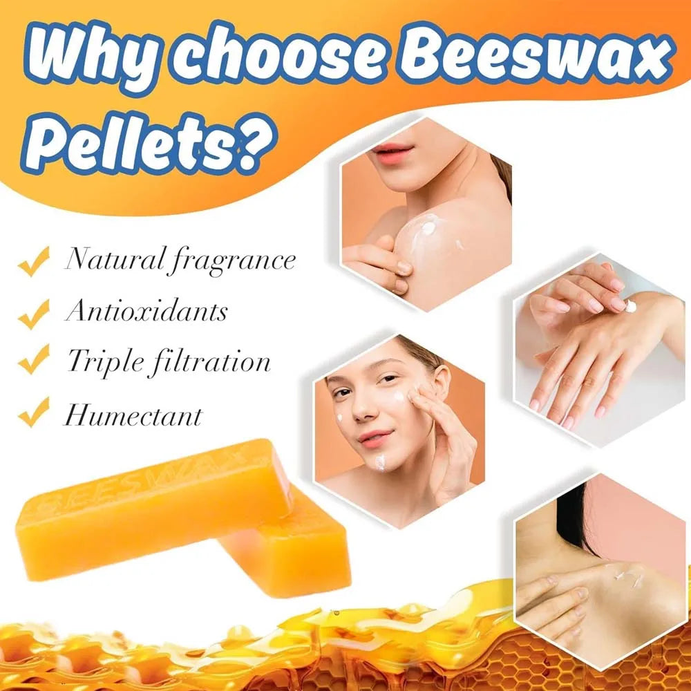 Yellow Beeswax Bars, Natural Beeswax Block Bees Wax Pure Bar Wax for Candle Making Furniture Polish DIY Crafts Oasis Select
