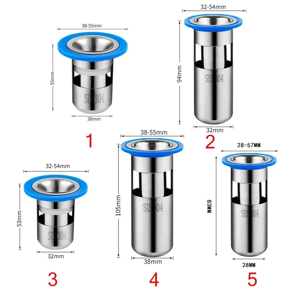 New Stainless Steel Floor Drain Core Insect Proof U-type Bathroom Sewer Drain Deodorant Sealed Floor Drain Home Oasis Select