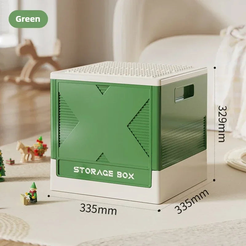 Household large capacity storage box, multifunctional storage box, building block storage box, children's toy storage box Oasis Select green