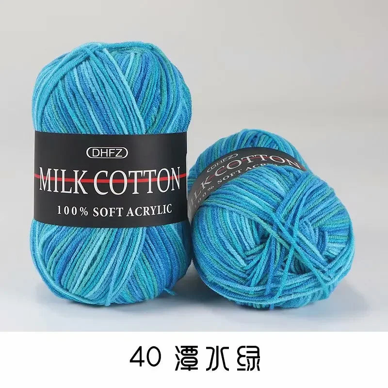 DIY Three Strands Graded Section Dyed Wool Medium Fine Cotton Thread