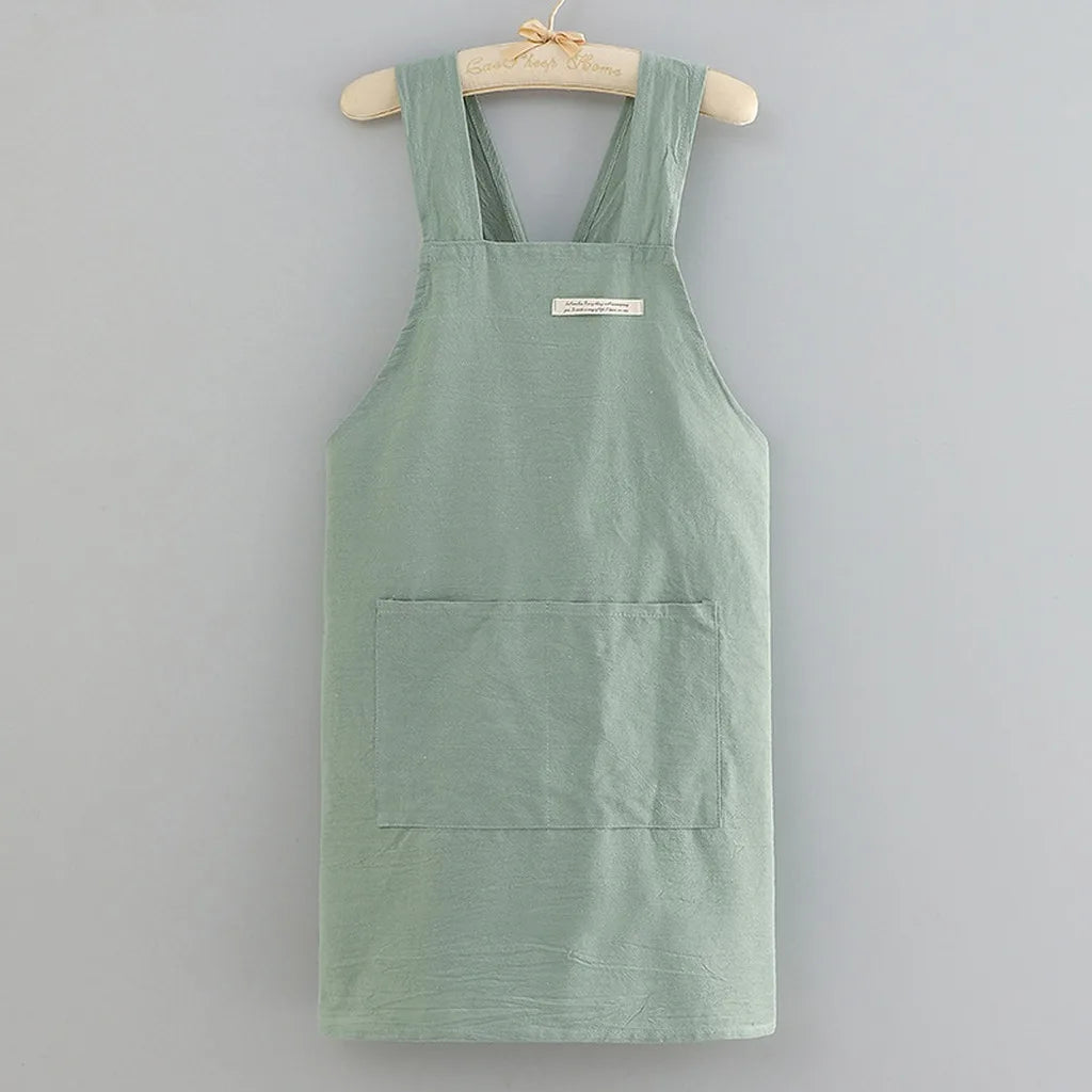 Cooking Cotton Kitchen Aprons Breathable Wear Resistant Adult Waist Aprons Anti Fouling Soft Restaurant Work Clothes Home Oasis Select Light Green