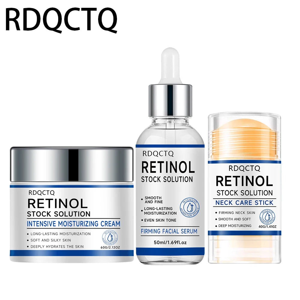 Retinol Serum, Moisturizing Cream & Neck Stick 3-Piece Set Skincare Gift Set Oasis Select