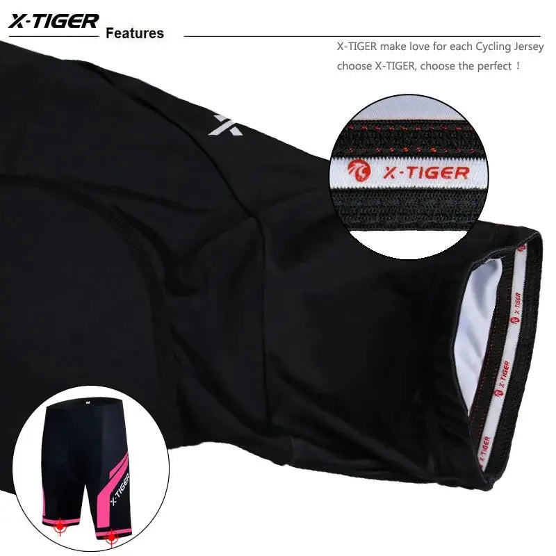 X-TIGER Women Cycling Shorts 3D Gel Padded Shockproof MTB Mountian Bicycle Shorts Road Racing Bike Shorts Summer Outfit Clothes Oasis Select