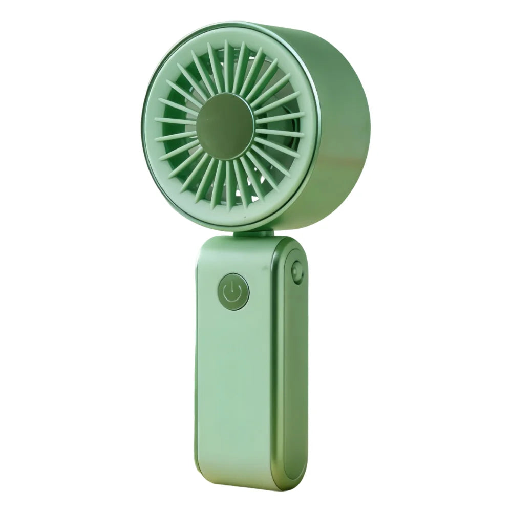 Foldable Portable Electric Fan Quiet Operation 3 Speeds Neck Hanging Small Fan Low Noise Handheld Mini Fan Desktop Use Oasis Select Green