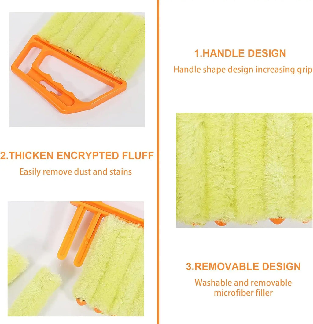 2 PCS Blind Cleaning Kit with Mist Spray Bottle Reusable Fiber Duster for Wood Aluminum Vinyl Blinds Washable Venetian Shade Oasis Select