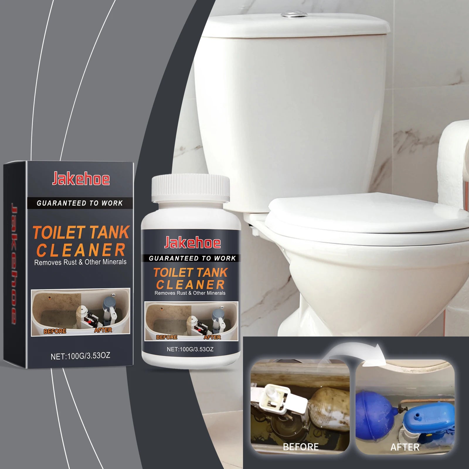 Toilet Tank Cleaner Rust & Mineral Remover Deep Cleaning Tank Improve Odors Deodorization Toilet Tank Descaler 100g Oasis Select