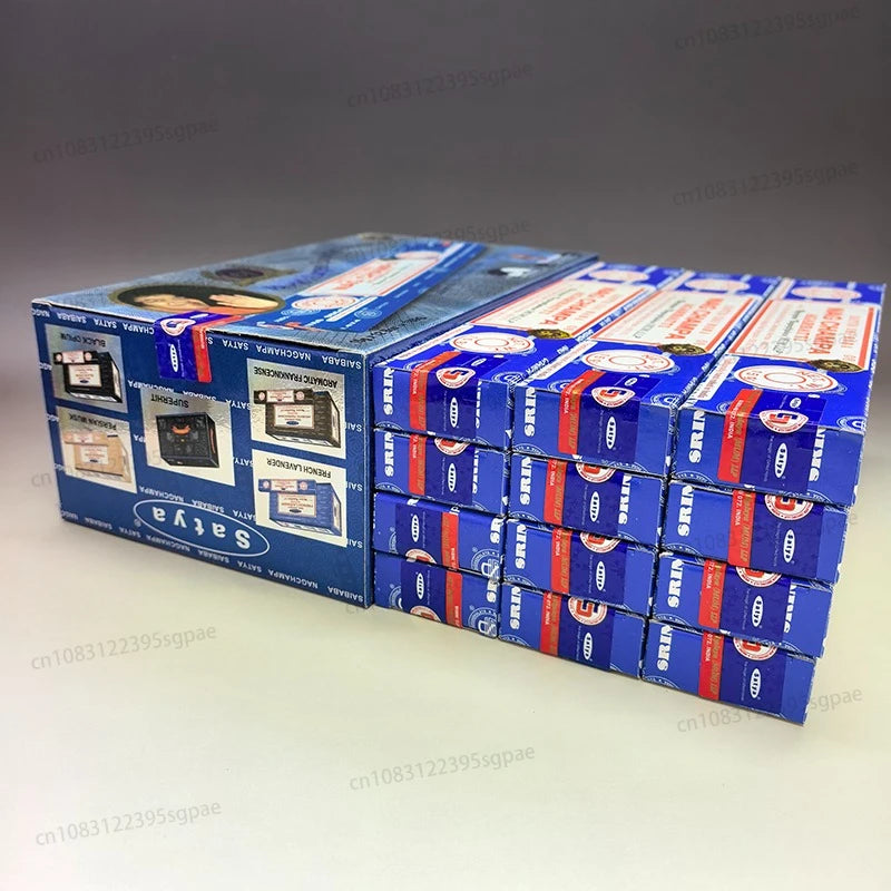 12Boxes Satya Origin100% 15g Hand-Rolled Incense Sticks, SANDAL WOOD，MONEY MATRIX，NAGCHAMPA Multiple Flavors for Yoga Meditation Oasis Select NAGCHAMPA 12 small boxex