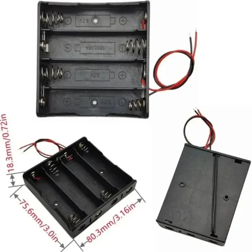 Battery Storage Case for 3pcs 18650 Batteries Holder Box Container 1/2/3/4 And2 Slots ON/OFF Switch DIYCell Plastic Container Oasis Select