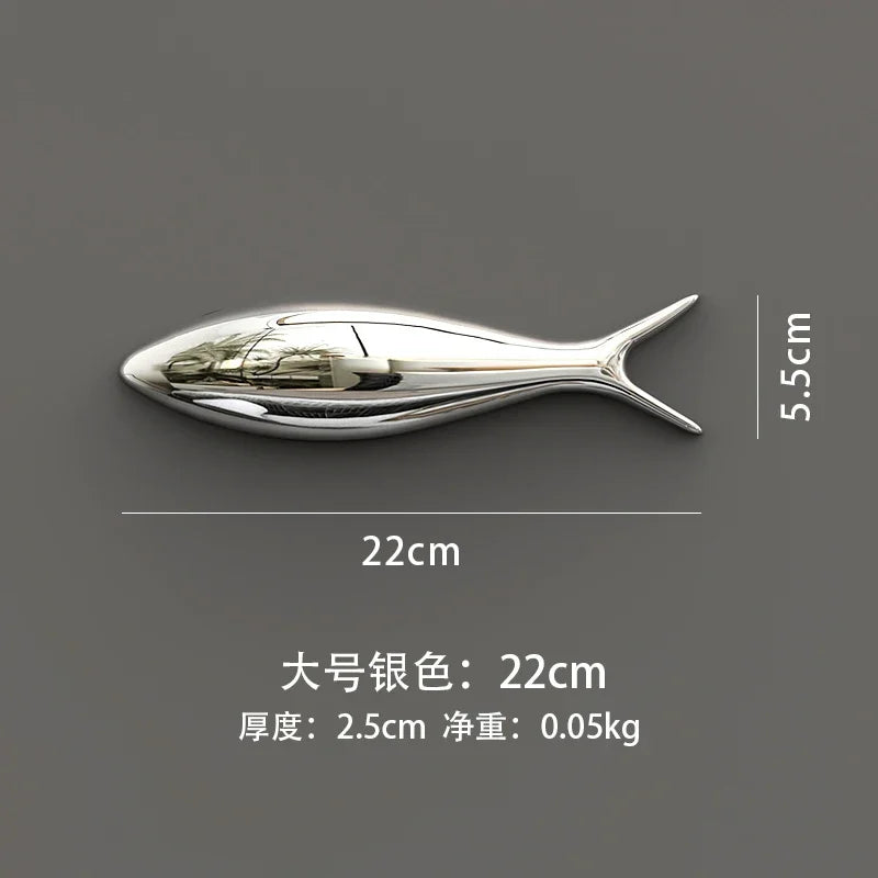 Living Room Wall Decoration TV Sofa Background Wall Pendant Decoration Relief Wall Decoration Fish Room Decor Oasis Select Silver 22cm