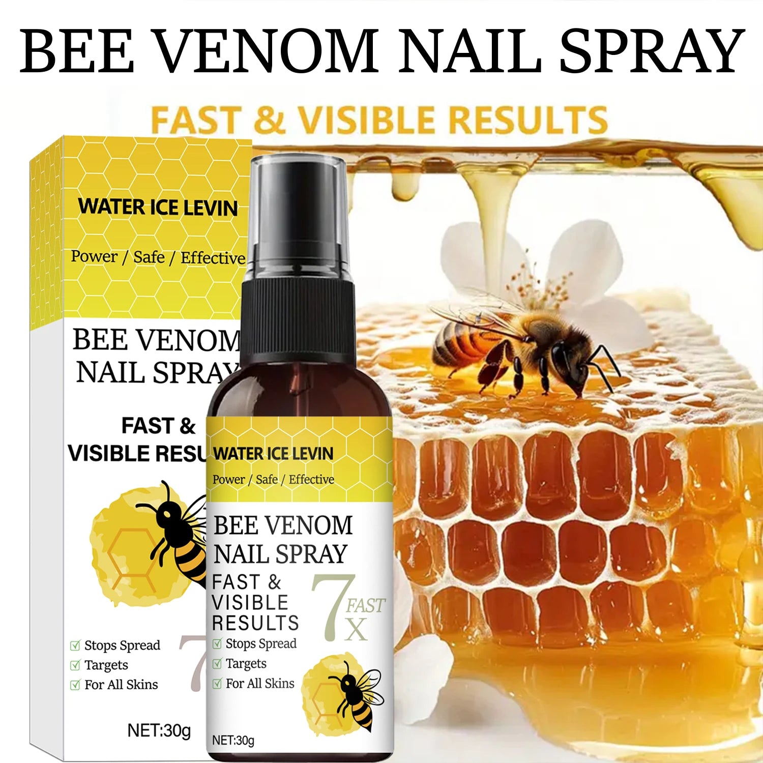 Bee Venom Nail Spray - Fast Visible Results, Stops Spread & Strengthens Nails with Hyaluronic Acid, Safe for All Skins Oasis Select