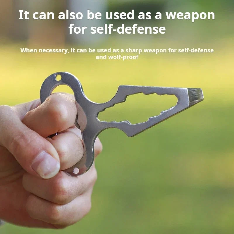 Stainless Steel EDC Self-Defence Pointed WrenchOutdoor Camping SuppliesMultifunctional ToolsPortable Bottle Opener Oasis Select