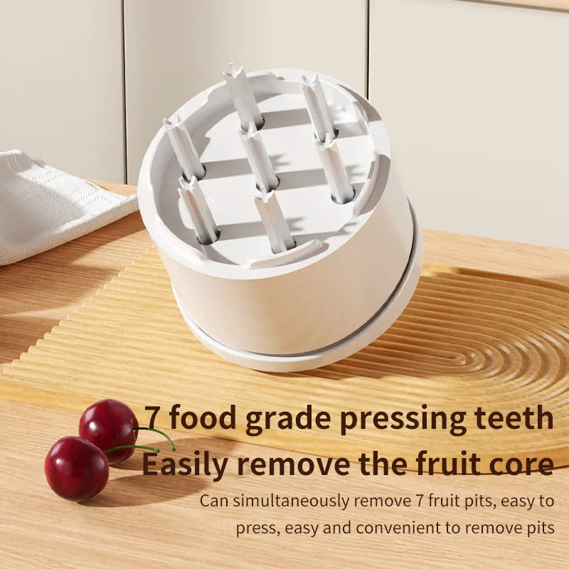 7-Hole Cherry & Jujube Pitter | Easy One-Press Pit Remover