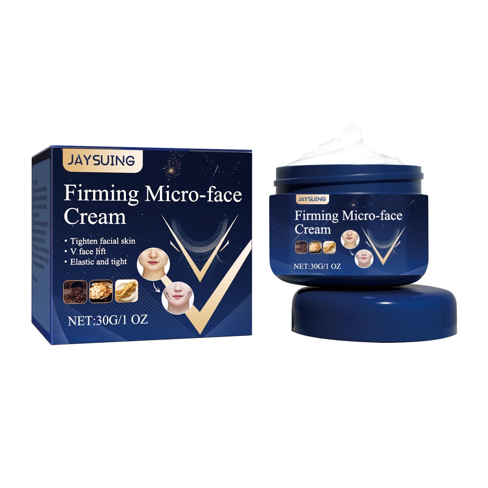 V-Shape Slimming Cream Tighten Mandibular Line Double Chin Lift Firming Face Fat Burning Massage V Face Cream Facial Skin Care Oasis Select 1Pcs