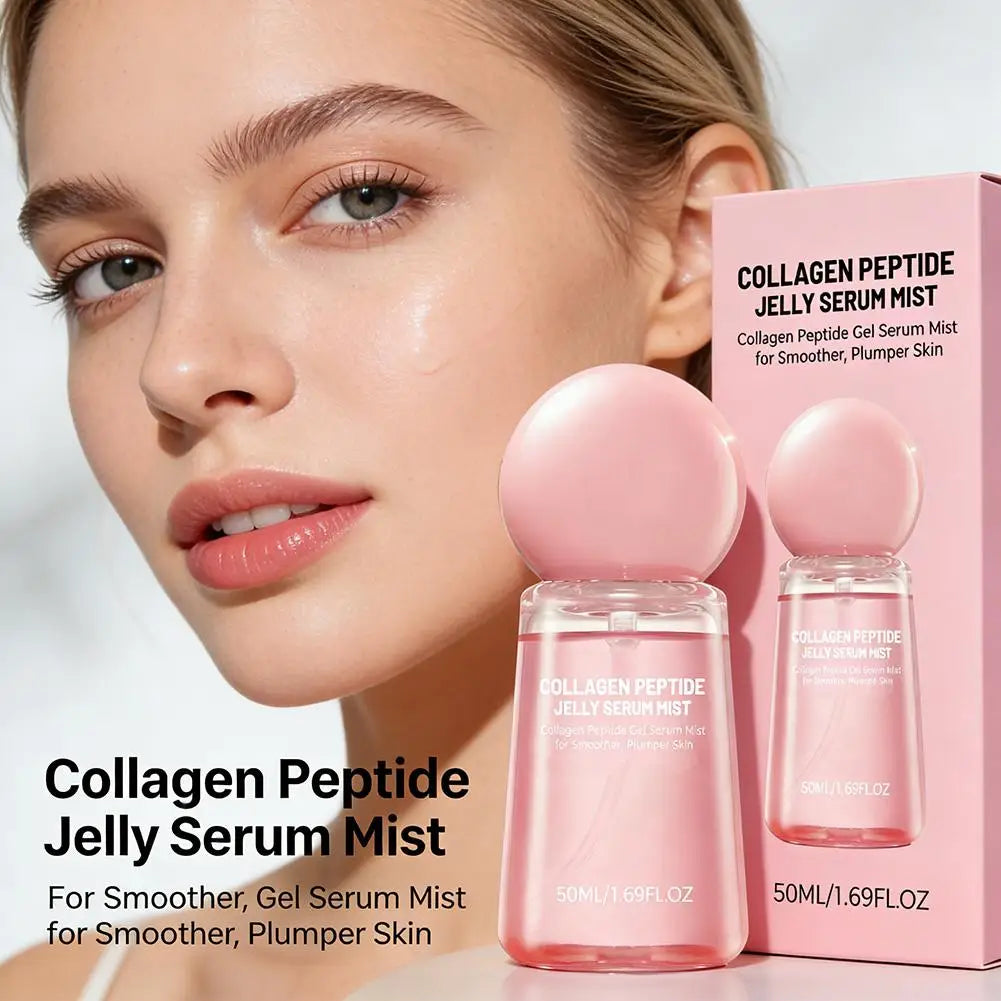 Collagen Peptide Jelly Serum Mist Plumping Smoothing Dry Skin Brighten Firming Deep Hydrating Spray Serum with Collagen Peptides Oasis Select