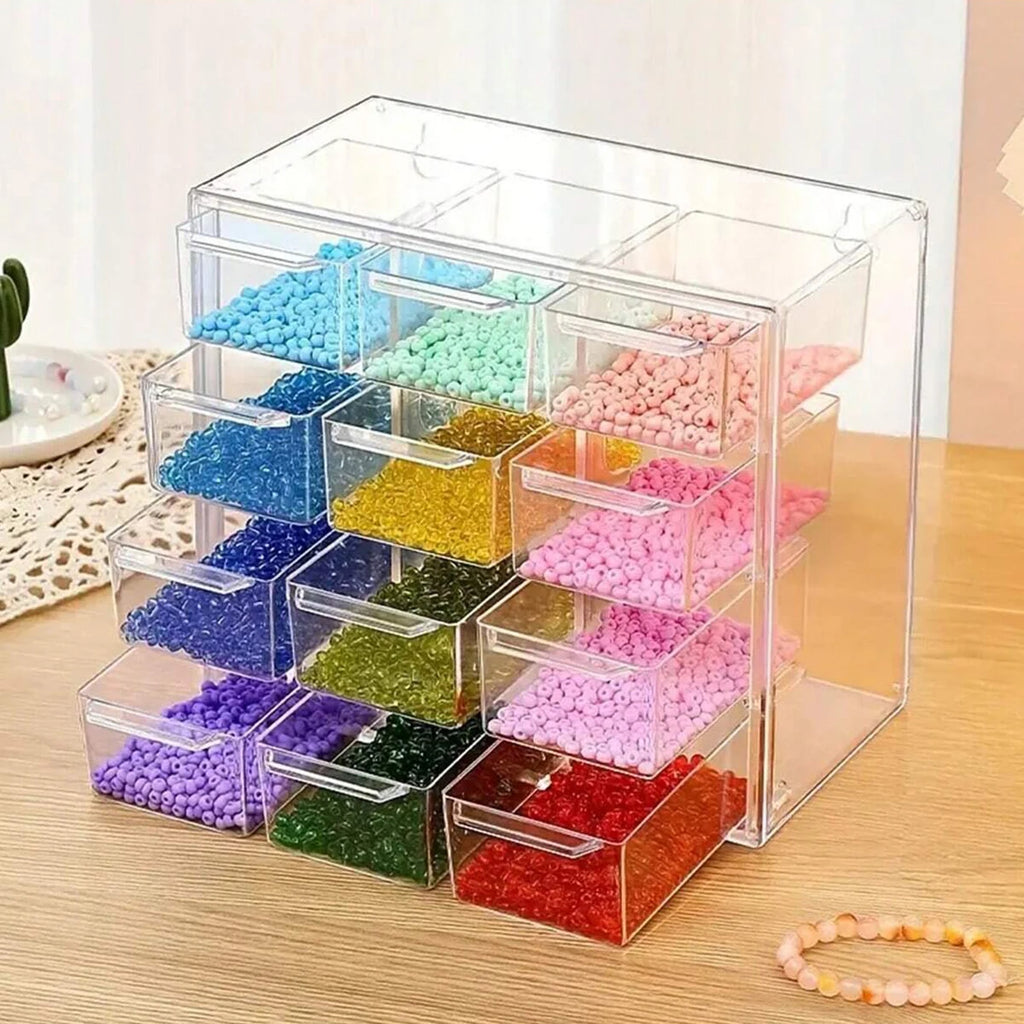 Acrylic Large Capacity Drawer Transparent Divided Beaded Storage Box DIY Handmade Jewelry Display Box Oasis Select