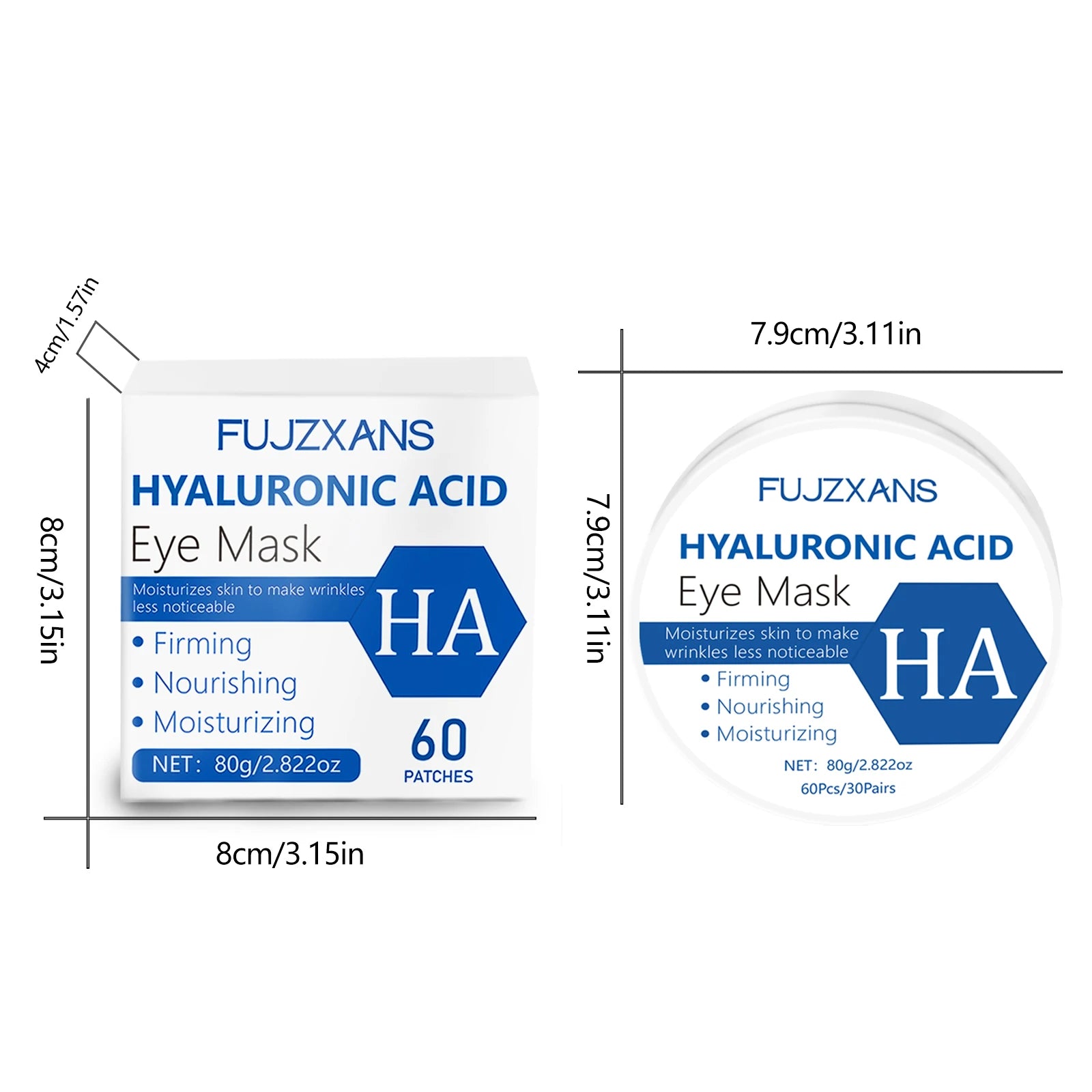 Hyaluronic Acid Eye Gel Patches 60 Pcs – Moisturizing Eye Mask Eye Gel Patches Oasis Select