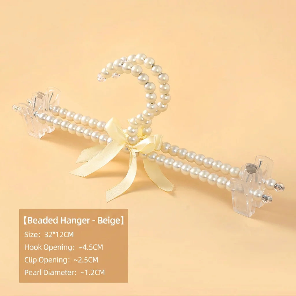 Plastic Pearl Decorative Hanger Clothing Accessory for Children Skirts Dresses and Wardrobe Organization Oasis Select Beige
