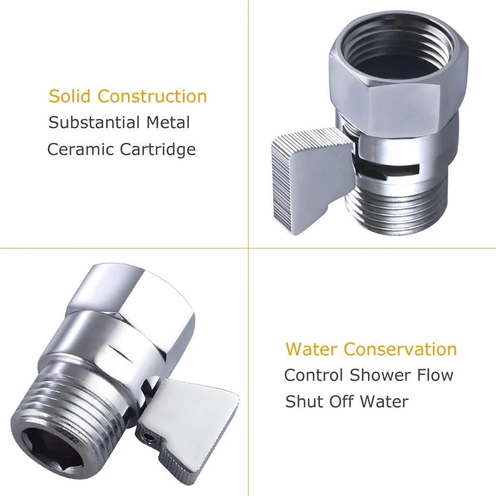 Durable Brass Shower Flow Control Angle Valve Ceramic Silver Brass Handheld Direct Valve Valve Water Volume Adjust Device Worker Oasis Select
