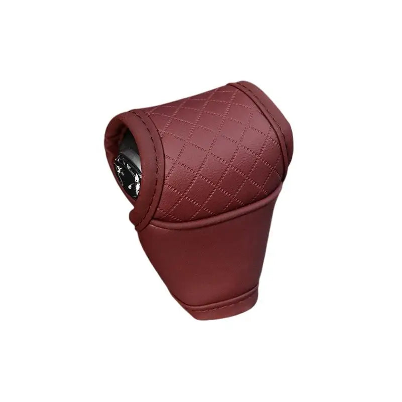1Pcs PU Leather NonSlip DustProof Shifter Knob Protector Universal Car Gear Shift Cover Gear Lever Interior Decor Accessories Oasis Select Red