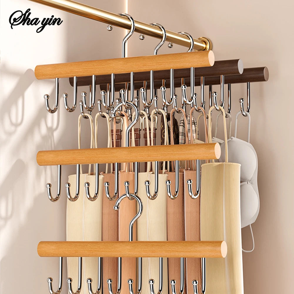 Wooden 8-Hook Hanger Rack | Clothes, Hats & Accessories Organizer