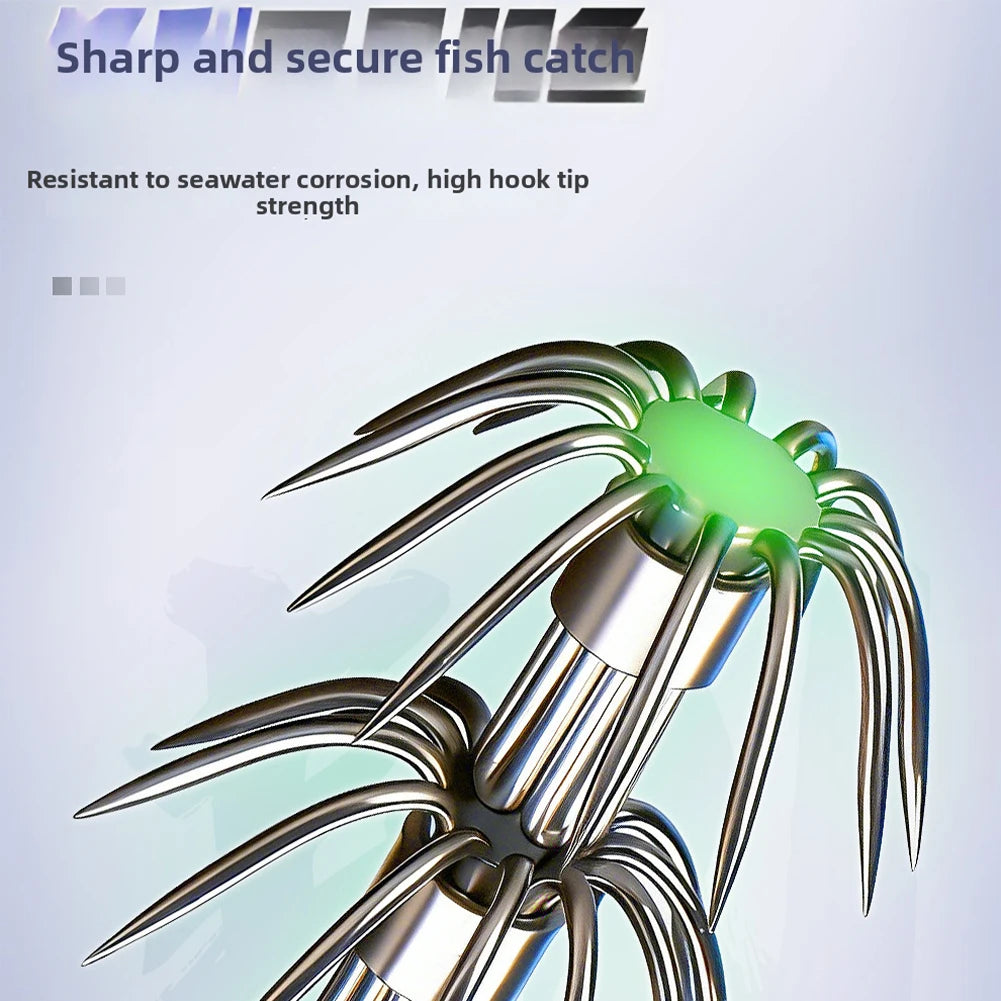 10cm 10.7g Horizontal Shrimp Squid Hook Slow Sinking Artificial Lure With Sound Bead For Octopus Sea Fishing Night Tackle Oasis Select