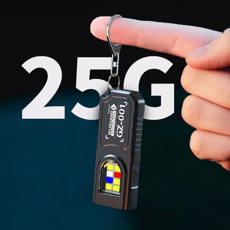 Mini COB LED Keychain Flashlight | USB-C Rechargeable, 5 Modes