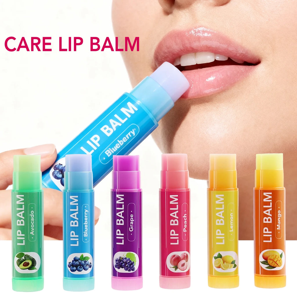 YURHERSU 6-Piece Fruit Lip Balm Set – Fun Gift for Girls Lip Balm Gift Set Oasis Select