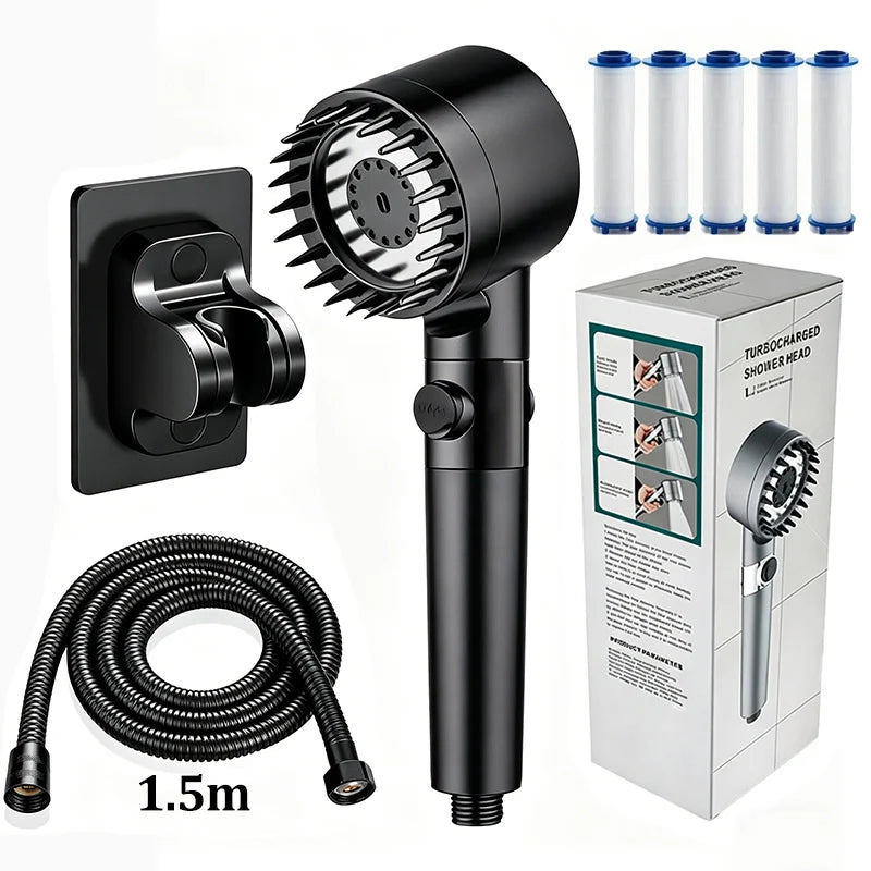 3-Mode High Pressure Filter Shower Head | One-Click Stop