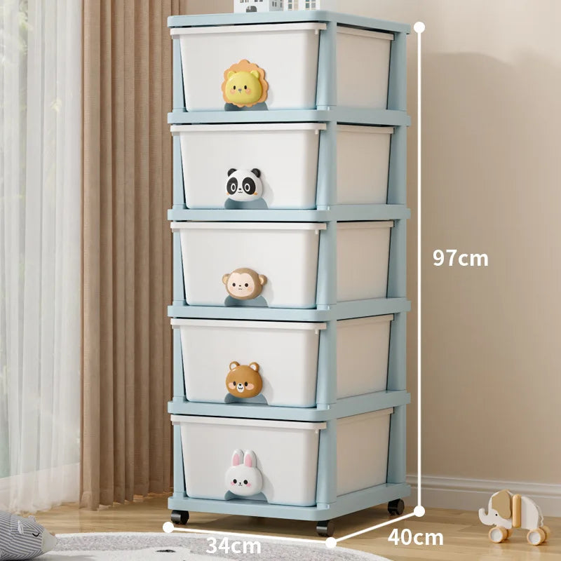 Locker Children's Baby Clothes Storage Box Bedside Table Cross-border Drawer Layered Storage Cabinet Cabinet Locker Oasis Select Singlerow5thfloor