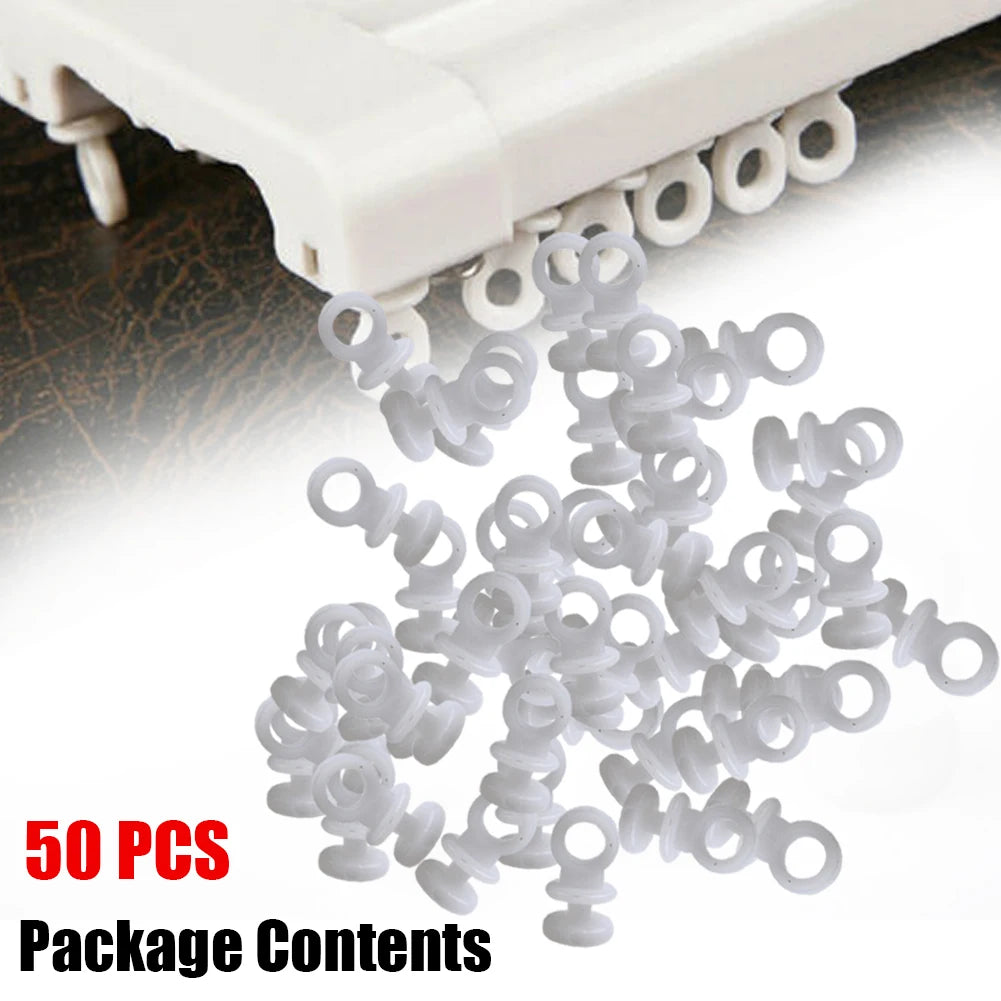 50pcs Car Curtain Track Gliders Runners Plastic Camping Vehicle RV Caravan Van Curtain Hooks Cars Accessories Boats Parts Oasis Select