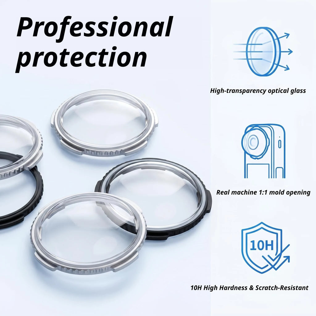 Rotating Glass Lens Protector Caps for Insta360 X5 / X4