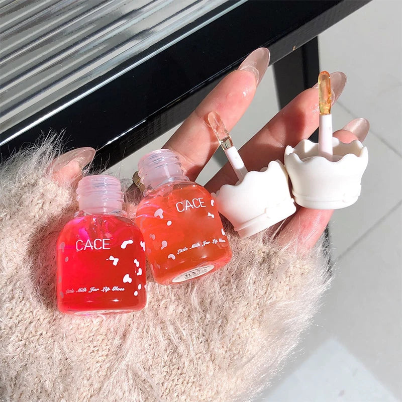 CACE Milk Jar Lip Gloss Oil – Moisturizing Peach Lip Plumper