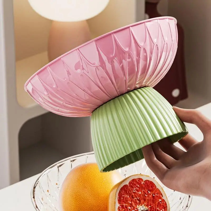 Sophisticated Jumbo Washable Fruit Bowl with Stand - Stylish, Sanitary Tabletop Manager and Decorative Focal Point Oasis Select