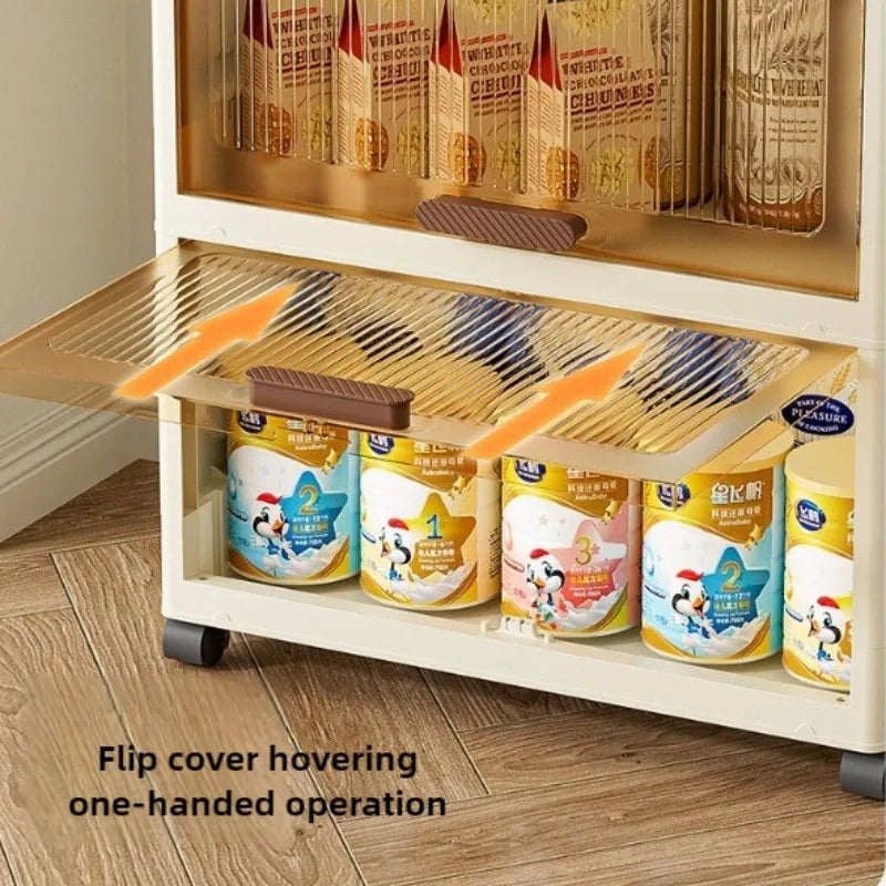 Simple folding storage cabinet Plastic multi-layer bag wardrobe storage box living room storage cabinet Oasis Select