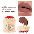 Flower Strawberry Cupid Cake Velvet Matte Lip Mud Long Lasting Waterproof Lipstick Cream Non Stick Cup Cosmetics for Women Oasis Select 3Peanut Toast