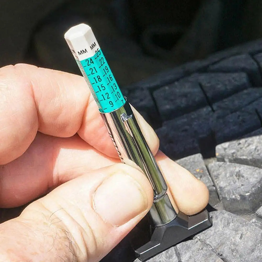 25mm Car Tyre Measuring Pen Universal Tire Tread Pattern Depth Measuring Tool AutomotiveTire Depth Feeler Gauge Tire Ruler Oasis Select