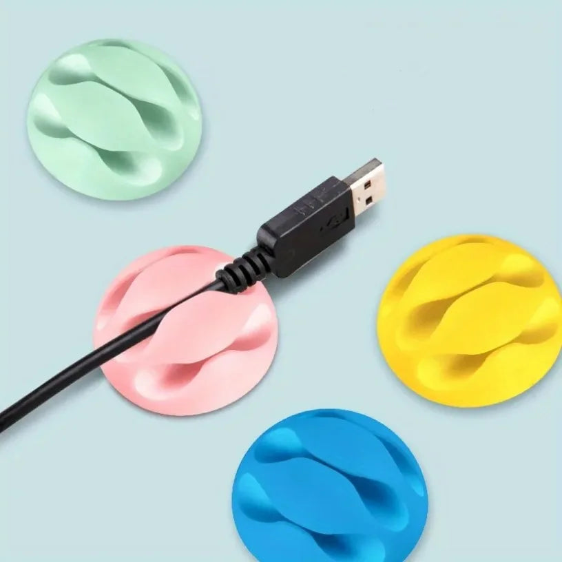 Simple 3-slot charging cable clip 4Pcs/10PCS/20PCS desktop cable wrapper, self-adhesive USB cable clip, mouse cable organizer Oasis Select