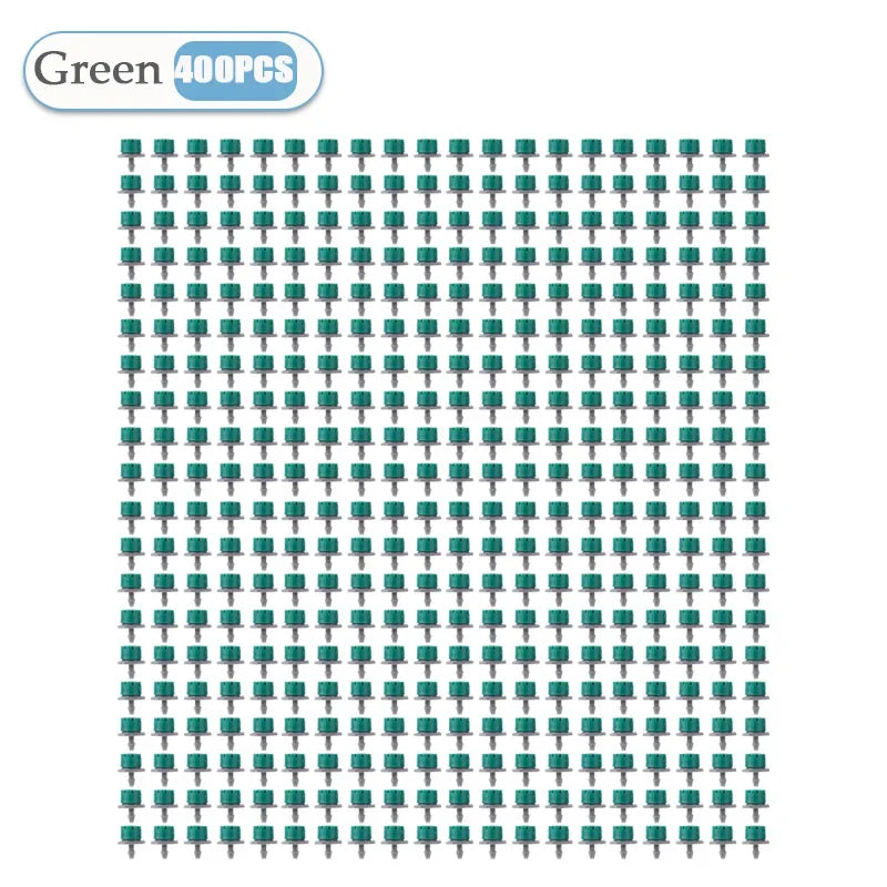 50-800PCS Adjustable 8 Hole Red Cap Drip 360 Degree Watering Adjustable for Garden Watering Pipe System Anti Clogging Dripper Oasis Select Green-400PCS