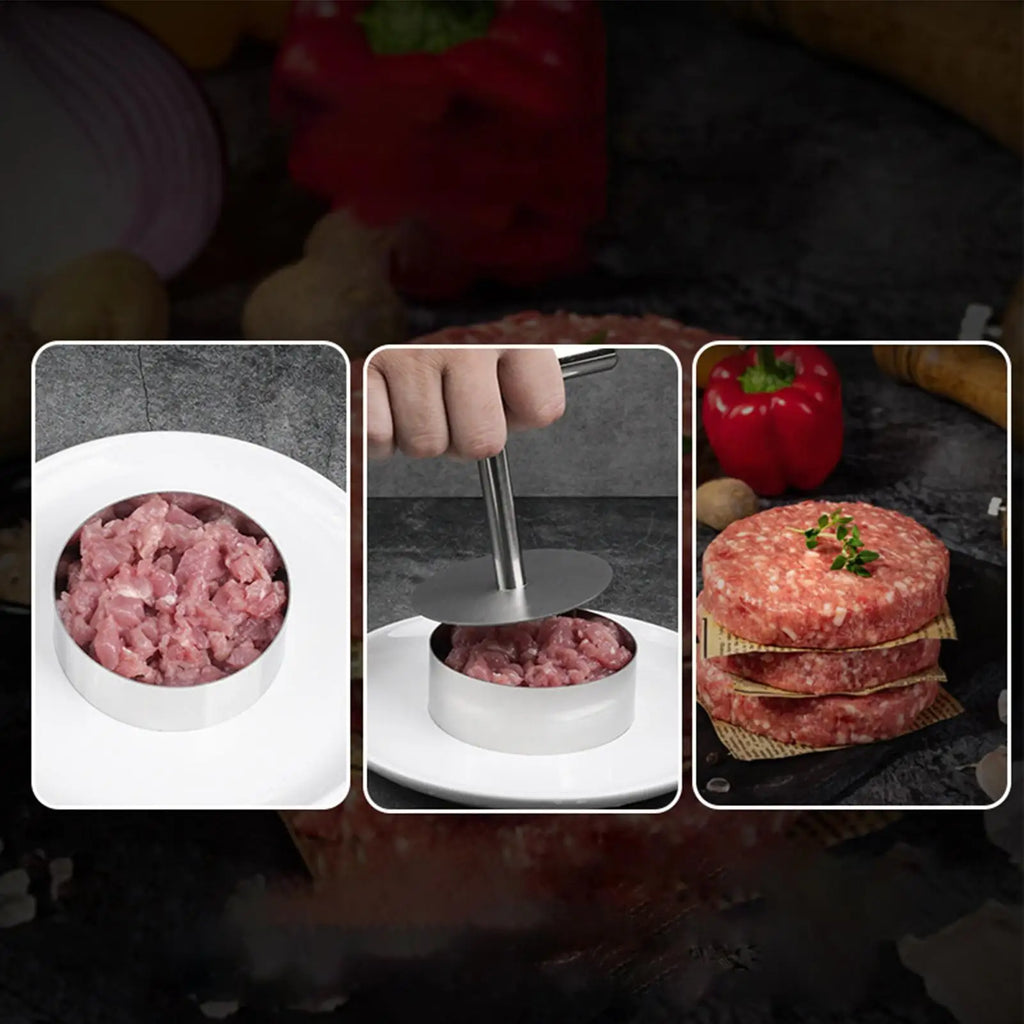 Hamburger Press Food Press Smasher Tool Hamburger Patty Maker Stainless Steel Nonstick Kitchen Gadgets for Grilling Cooking Oasis Select
