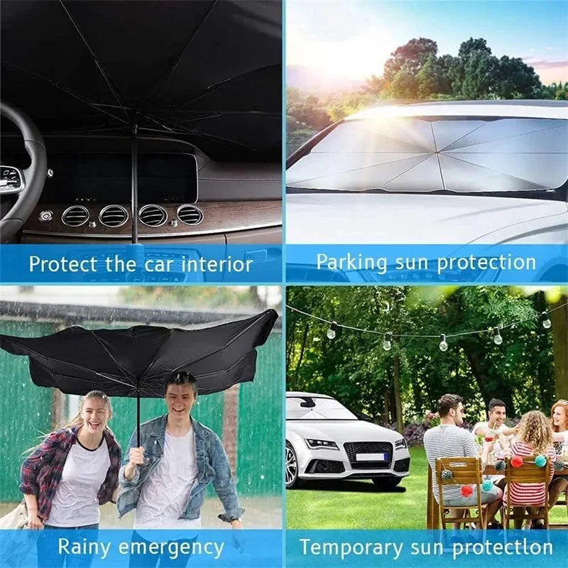Folding Car Sunshade Umbrella Front Windshield Heat Insulation Sun Protector for Vehicle Interior Summer Travel Car Accessories Oasis Select