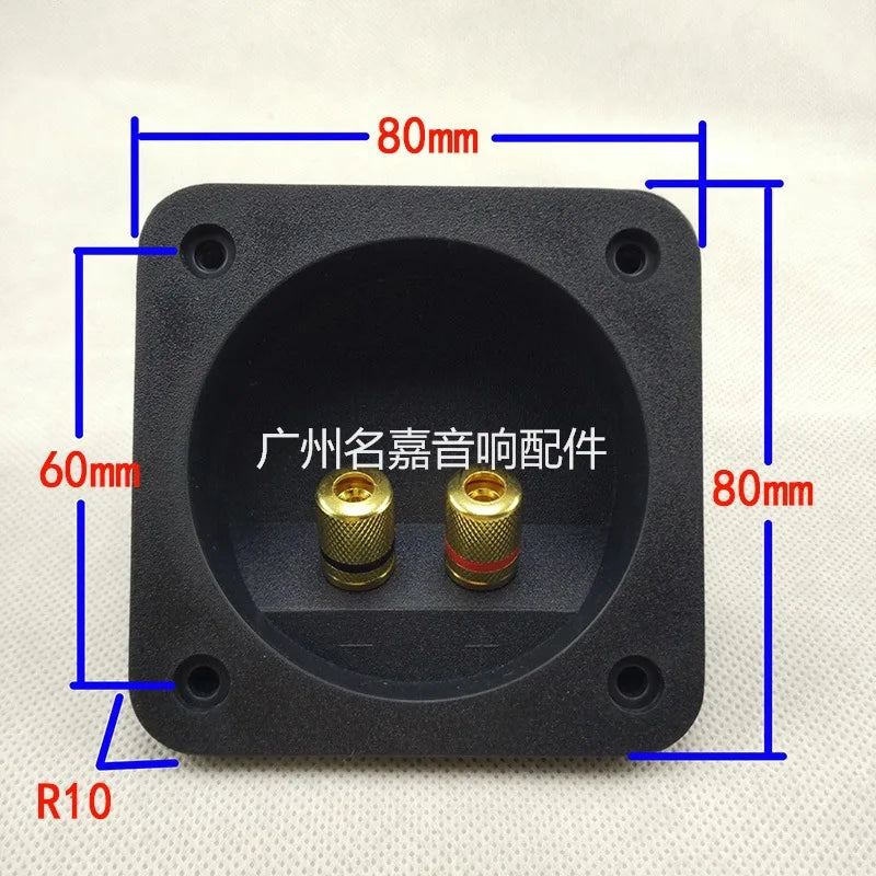 Professional Speaker Box Rear Back Panel Wiring Terminal Plug Round Boxes With 2 Banana Jack Subwoofer Speaker Terminal Oasis Select Square 80mm CHINA 1pc