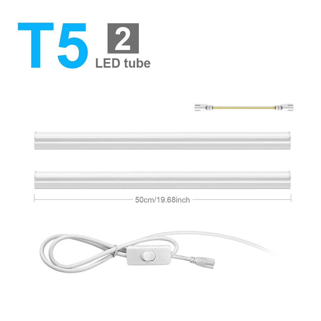 1-6pcs Led Bar Lights T5 15W/T8 25W Tube 50CM High Lumen Fluorescent Lamp For Shops, Hotels, Exhibition Halls Lighting 110V 220V Oasis Select
